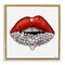 Stupell Industries Red Glam Lips with Gemstones Framed Floater Canvas Wall Art